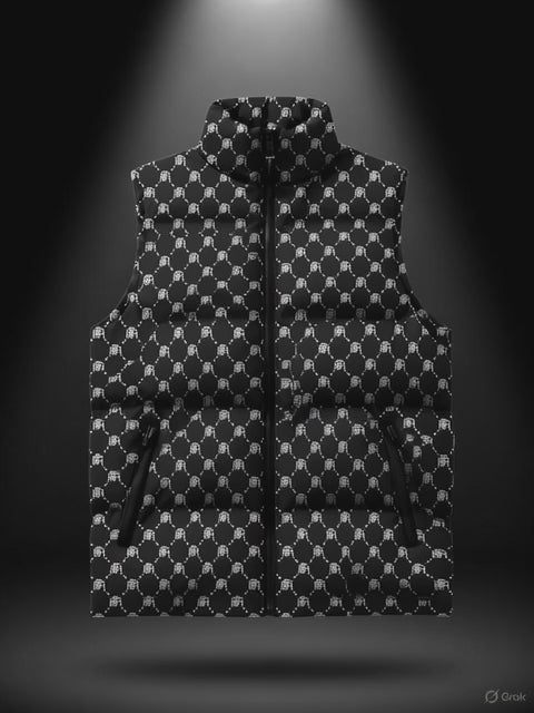 FTM Monogram Puffer Vest – Black