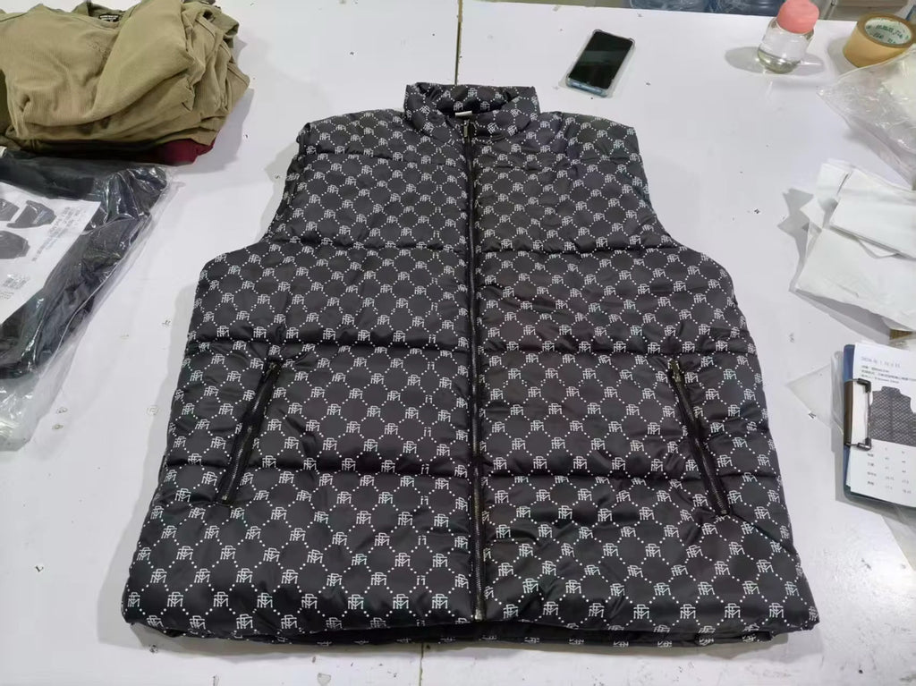 FTM Monogram Puffer Vest – Black