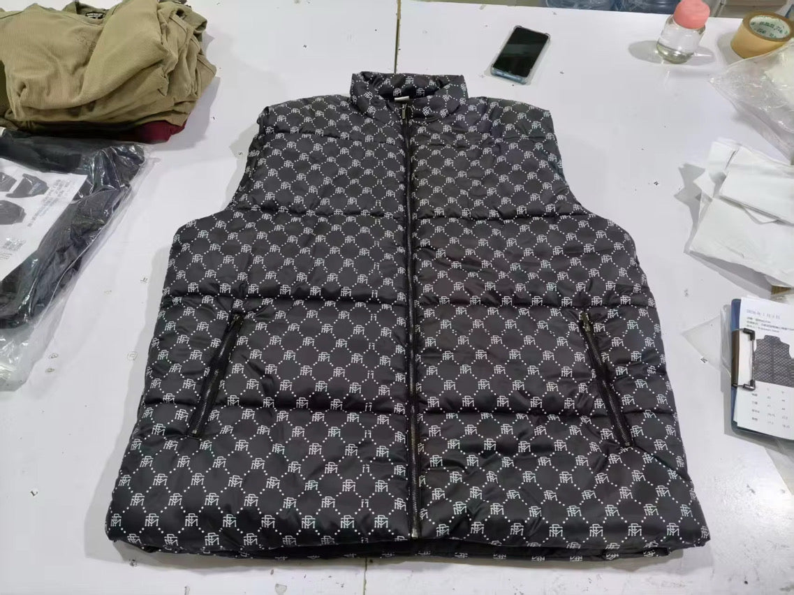 FTM Monogram Puffer Vest – Black